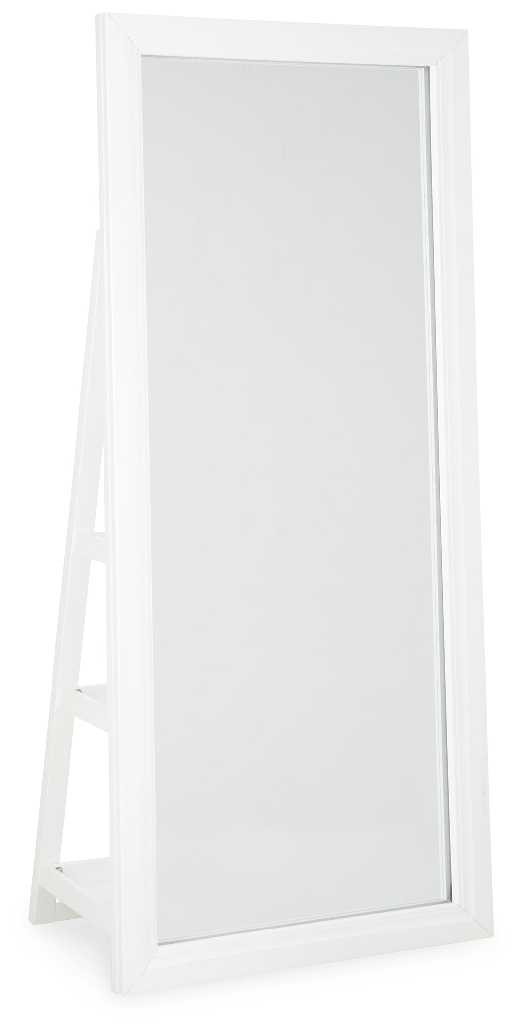J&M Furniture - Ashley Furniture - Evesen Floor Standing Mirror/Storage - Floor Standing Mirror/Storage / White - A8010383