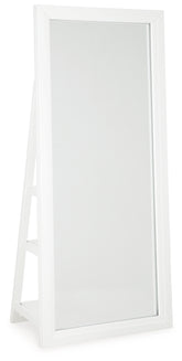 J&M Furniture - Ashley Furniture - Evesen Floor Standing Mirror/Storage - Floor Standing Mirror/Storage / White - A8010383