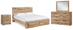 J&M Furniture - Ashley Furniture - Hyanna King Panel Storage Bed, Dresser, Mirror and Nightstand - King Panel Storage Bed, Dresser, Mirror and Nightstand - B1050B16