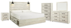 J&M Furniture - Ashley Furniture - Cambeck King Panel Storage Bed, Dresser, Mirror, Chest and Nightstand - King Panel Storage Bed, Dresser, Mirror, Chest and Nightstand - B192B110