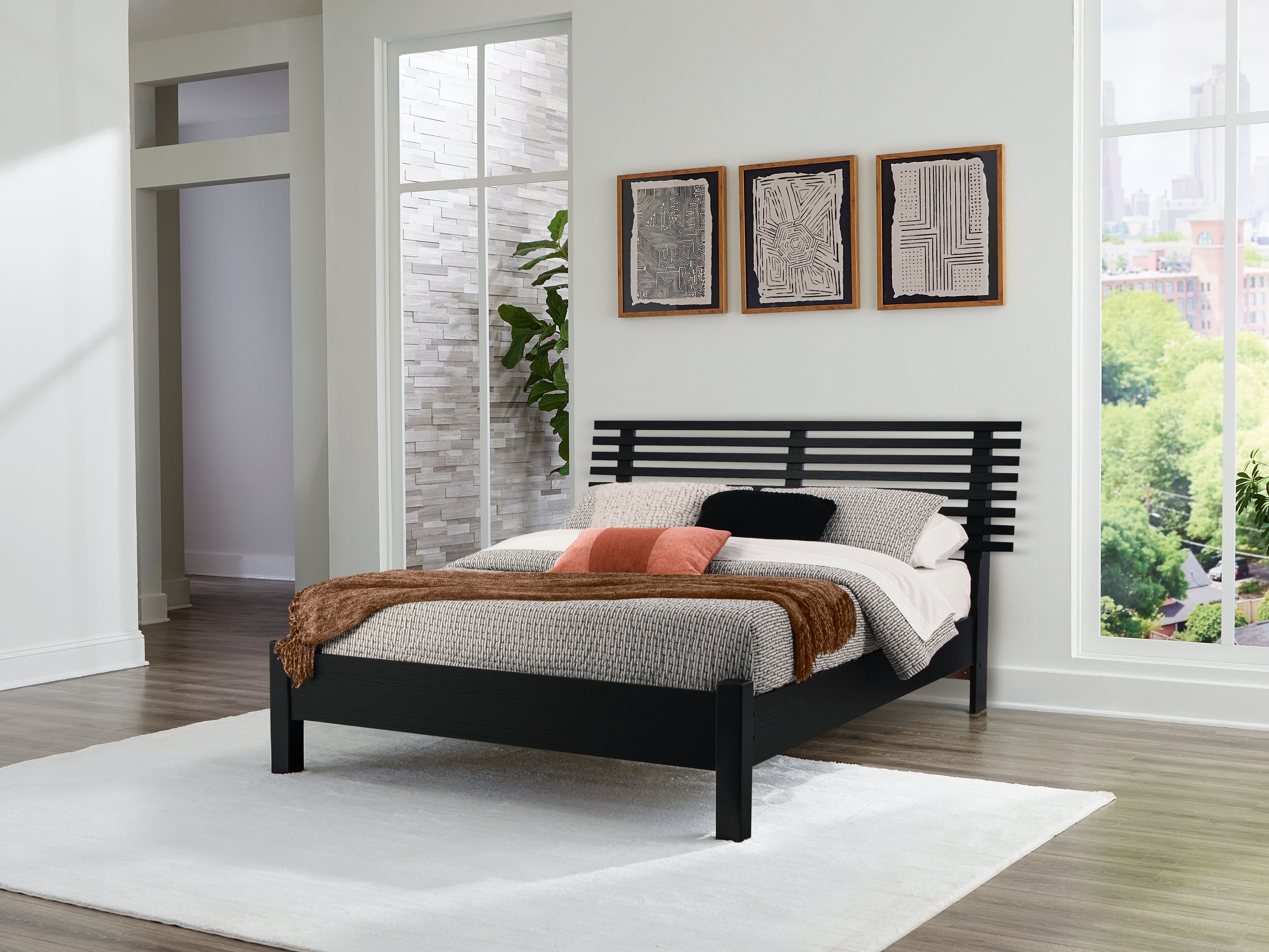 J&M Furniture - Ashley Furniture - Danziar Queen Slat Panel Bed - Queen Slat Panel Bed - B1013B1