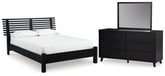 J&M Furniture - Ashley Furniture - Danziar Full Panel Slat Bed, Dresser and Mirror - Full Panel Slat Bed, Dresser and Mirror - B1013B21
