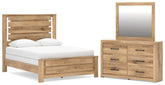 J&M Furniture - Ashley Furniture - Brozmont Queen Panel Bed, Dresser and Mirror - Queen Panel Bed, Dresser and Mirror - B1045B3