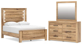 J&M Furniture - Ashley Furniture - Brozmont Full Panel Platform Bed, Dresser and Mirror - Full Panel Platform Bed, Dresser and Mirror - B1045B11