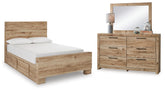 J&M Furniture - Ashley Furniture - Hyanna Full Panel Bed with 1 Side Storage, Dresser and Mirror - Full Panel Bed with 1 Side Storage, Dresser and Mirror - B1050B27
