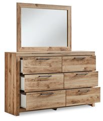 Hyanna Full Panel Bed with 2 Side Storage, Dresser and Mirror