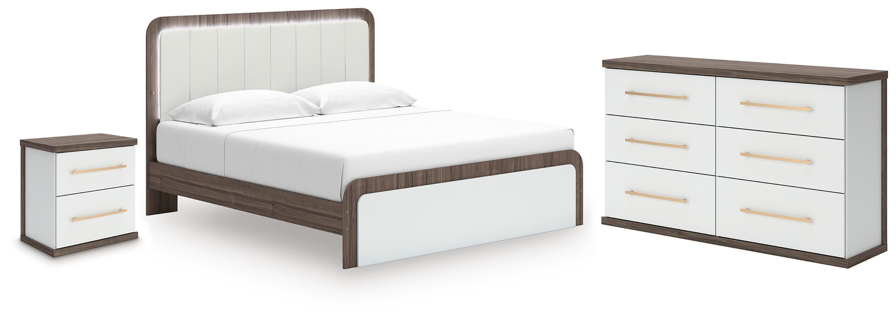 J&M Furniture - Ashley Furniture - Kendanport King Upholstered Bed, Dresser and Nightstand - King Upholstered Bed, Dresser and Nightstand - PCB1108B11