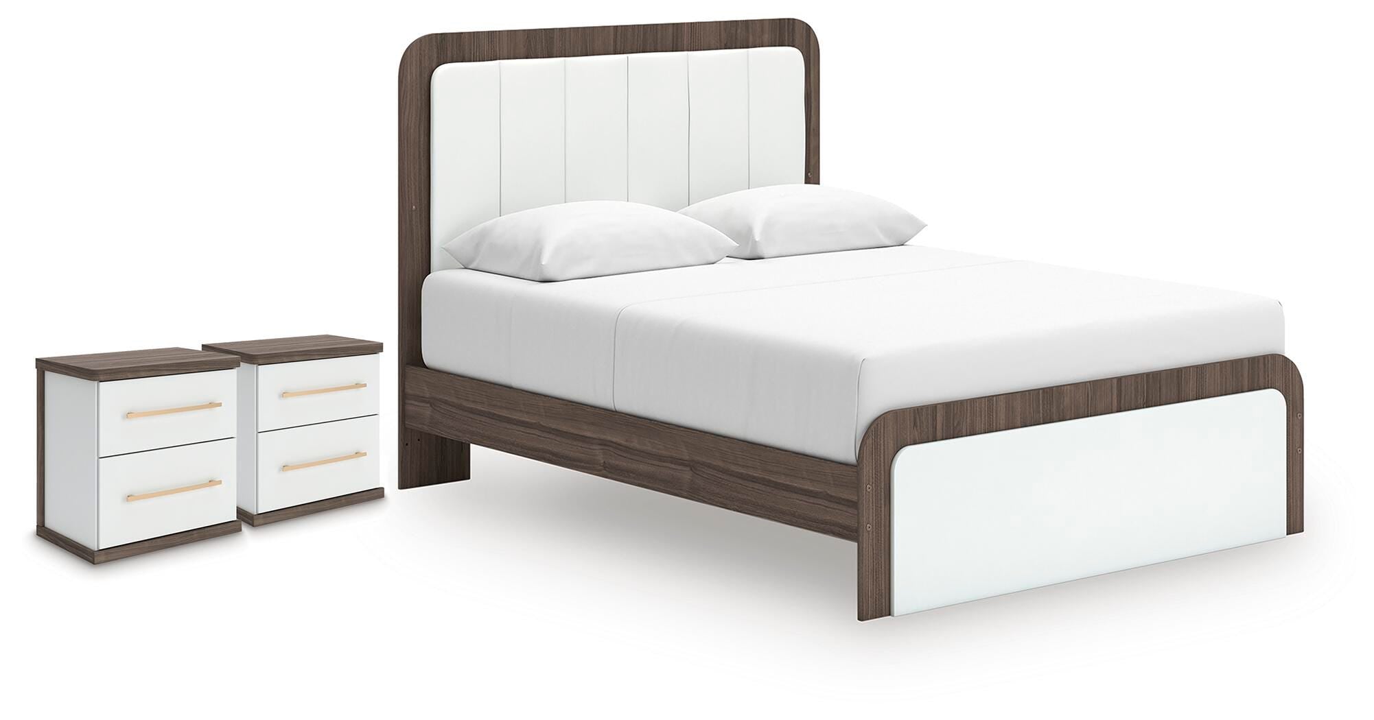 J&M Furniture - Ashley Furniture - Kendanport Queen Upholstered Bed and 2 Nightstands - Queen Upholstered Bed and 2 Nightstands - PCB1108B13