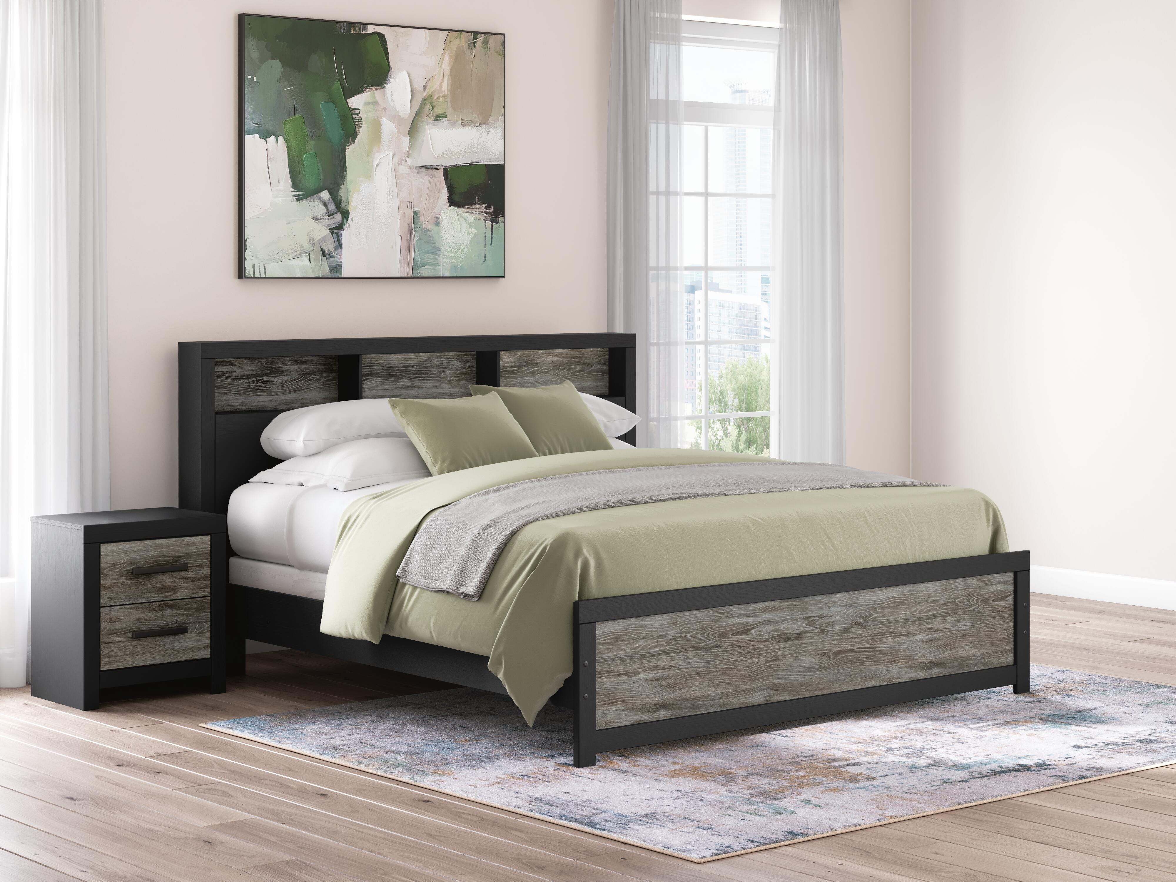 J&M Furniture - Ashley Furniture - Broachmyn King Bookcase Panel Bed - King Bookcase Panel Bed - PCB1118B19