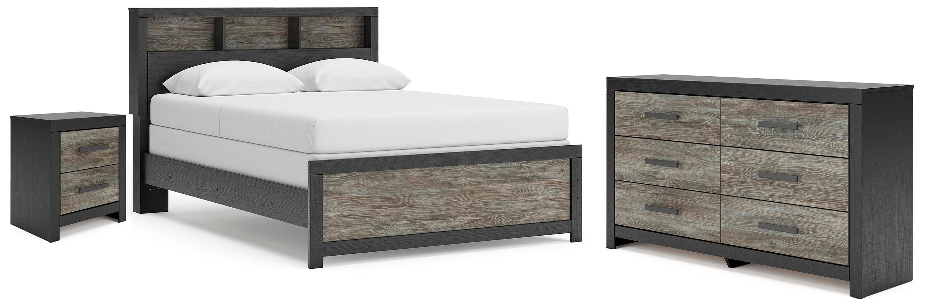 J&M Furniture - Ashley Furniture - Broachmyn Queen Bookcase Panel Bed, Dresser and Nightstand - Queen Bookcase Panel Bed, Dresser and Nightstand - PCB1118B20