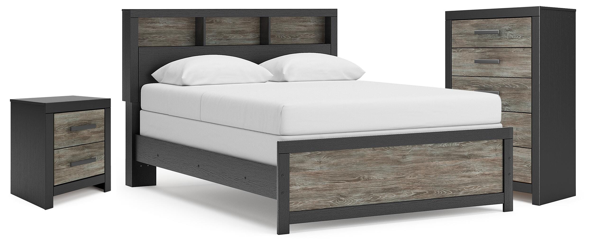 J&M Furniture - Ashley Furniture - Broachmyn Queen Bookcase Bed, Chest and Nightstand - Queen Bookcase Bed, Chest and Nightstand - PCB1118B26