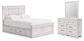 J&M Furniture - Ashley Furniture - Makidern Queen Panel Bed with Storage, Dresser and Mirror - Queen Panel Bed with Storage, Dresser and Mirror - PCB1171B6