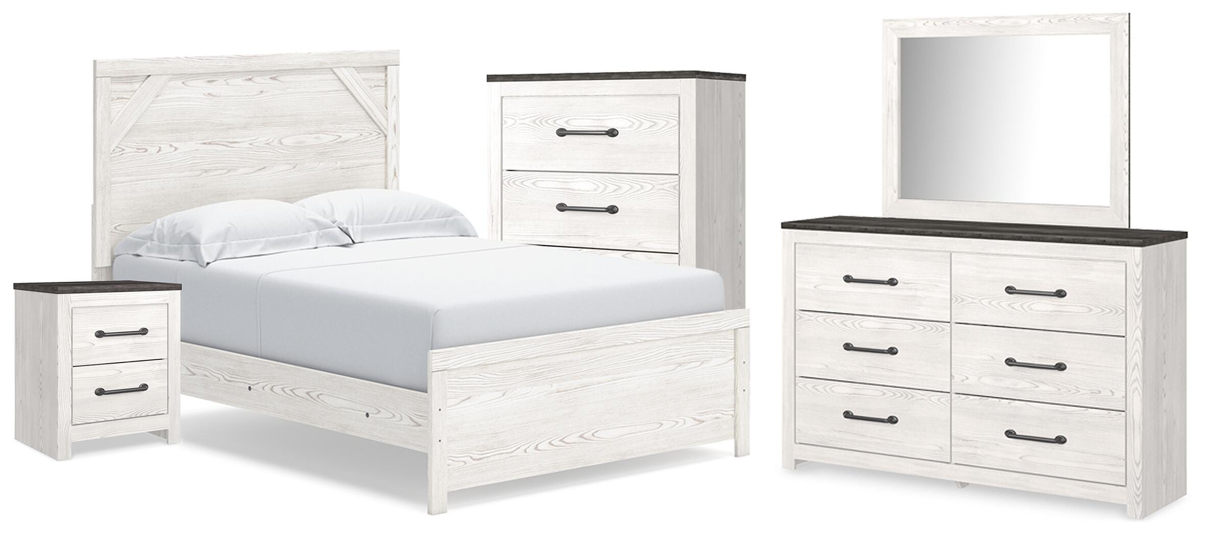 J&M Furniture - Ashley Furniture - Gerridan Full Panel Bed, Dresser, Mirror, Chest and Nightstand - Full Panel Bed, Dresser, Mirror, Chest and Nightstand - B1190B33