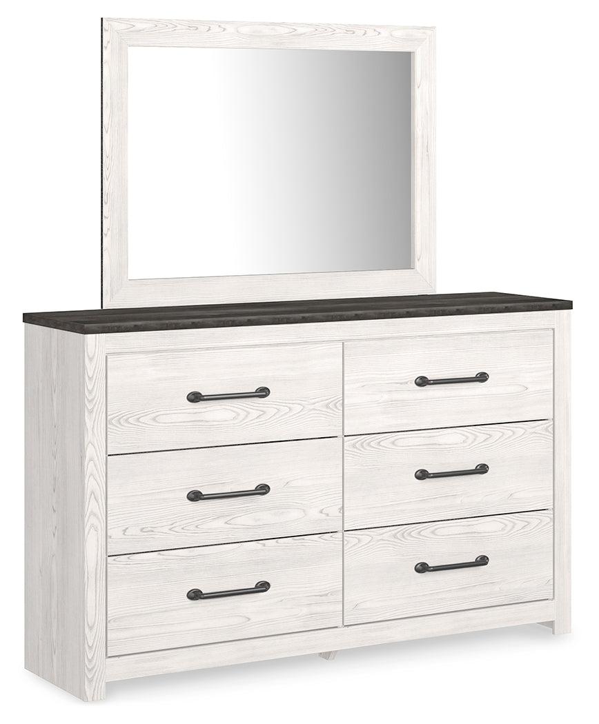 J&M Furniture - Ashley Furniture - Gerridan Queen Panel Bed with Dresser and Mirror, Chest and Nightstand - Queen Panel Bed with Dresser, Mirror, Chest and Nightstand / White/Gray - B1190B14