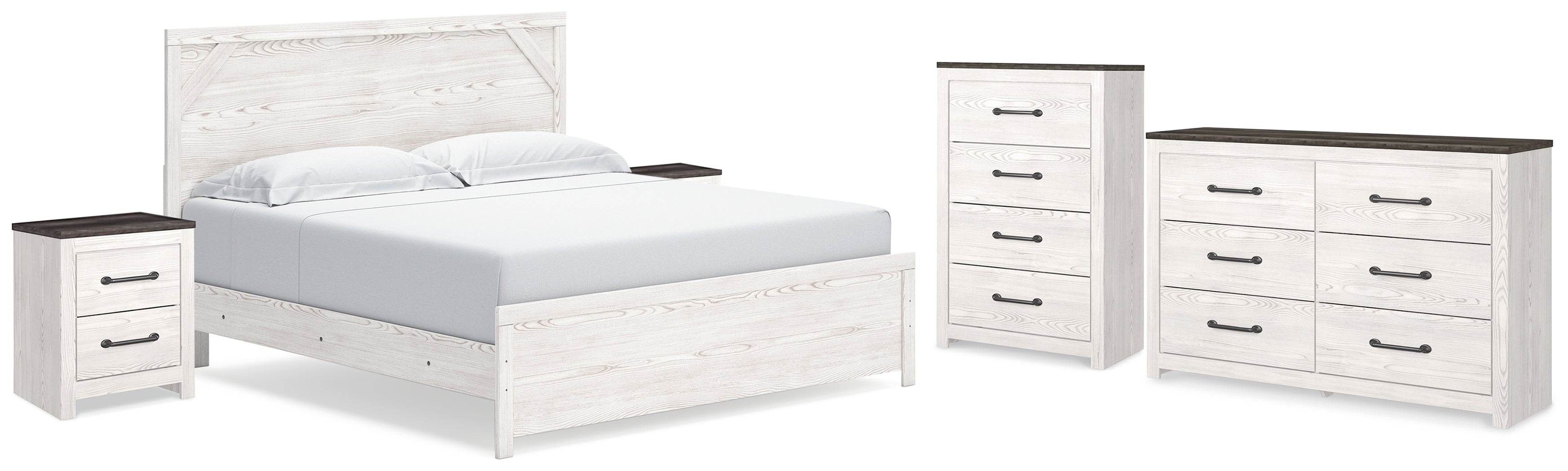 J&M Furniture - Ashley Furniture - Gerridan King Panel Bed, Dresser, Chest and 2 Nightstands - King Panel Bed, Dresser, Chest and 2 Nightstands - B1190B27