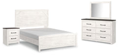 J&M Furniture - Ashley Furniture - Gerridan Queen Bed with Mirrored Dresser and Nightstand - Queen Bed with Mirrored Dresser and Nightstand - B1190B11
