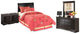 J&M Furniture - Ashley Furniture - Huey Vineyard Twin Sleigh Headboard, Dresser, Mirror and 2 Nightstands - Twin Sleigh Headboard, Dresser, Mirror and 2 Nightstands - B128B50
