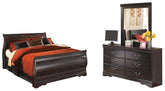 J&M Furniture - Ashley Furniture - Huey Vineyard Queen Sleigh Bed with Dresser and Mirror - Queen Sleigh Bed with Dresser and Mirror - B128B6