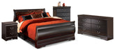 J&M Furniture - Ashley Furniture - Huey Vineyard Queen Sleigh Bed, Dresser, Chest and Nightstand - Queen Sleigh Bed, Dresser, Chest and Nightstand - B128B19