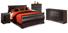 J&M Furniture - Ashley Furniture - Huey Vineyard Queen Sleigh Bed, Dresser, Chest and Nightstand - Queen Sleigh Bed, Dresser, Chest and Nightstand - B128B19