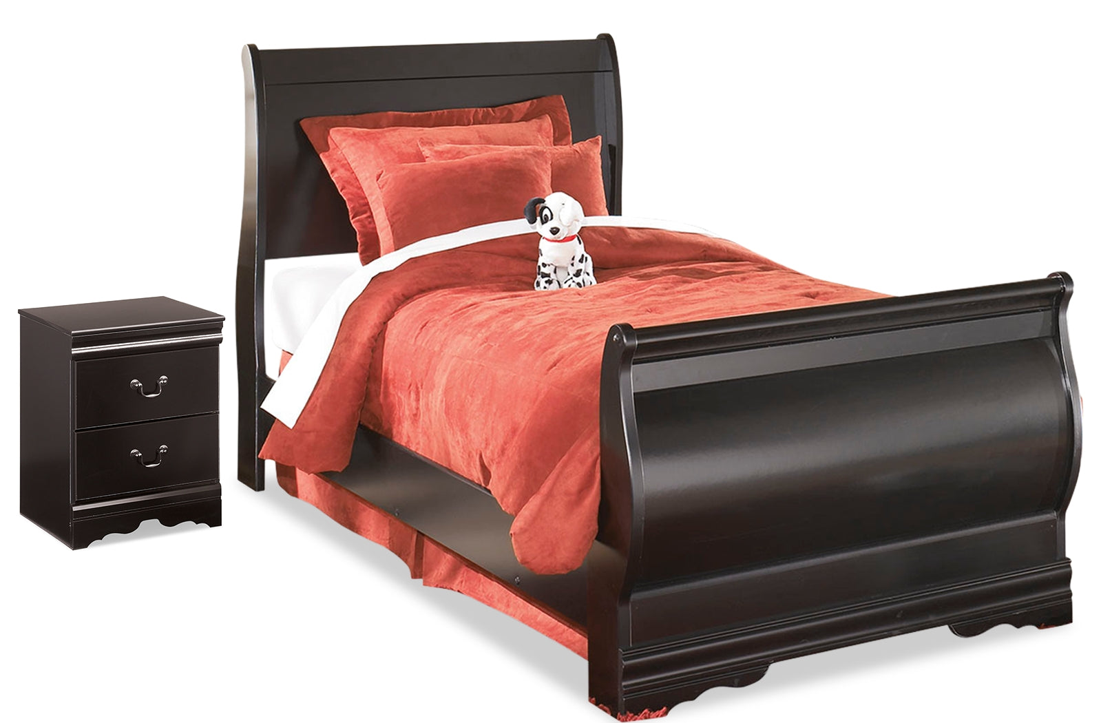 J&M Furniture - Ashley Furniture - Huey Vineyard Twin Sleigh Bed and Nightstand - Twin Sleigh Bed and Nightstand - B128B41