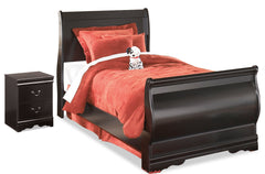 J&M Furniture - Ashley Furniture - Huey Vineyard Twin Sleigh Bed and Nightstand - Twin Sleigh Bed and Nightstand - B128B41