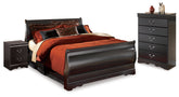 J&M Furniture - Ashley Furniture - Huey Vineyard Full Sleigh Bed, Chest and 2 Nightstands - Full Sleigh Bed, Chest and 2 Nightstands - B128B47