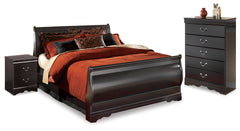 J&M Furniture - Ashley Furniture - Huey Vineyard Full Sleigh Bed, Chest and 2 Nightstands - Full Sleigh Bed, Chest and 2 Nightstands - B128B47