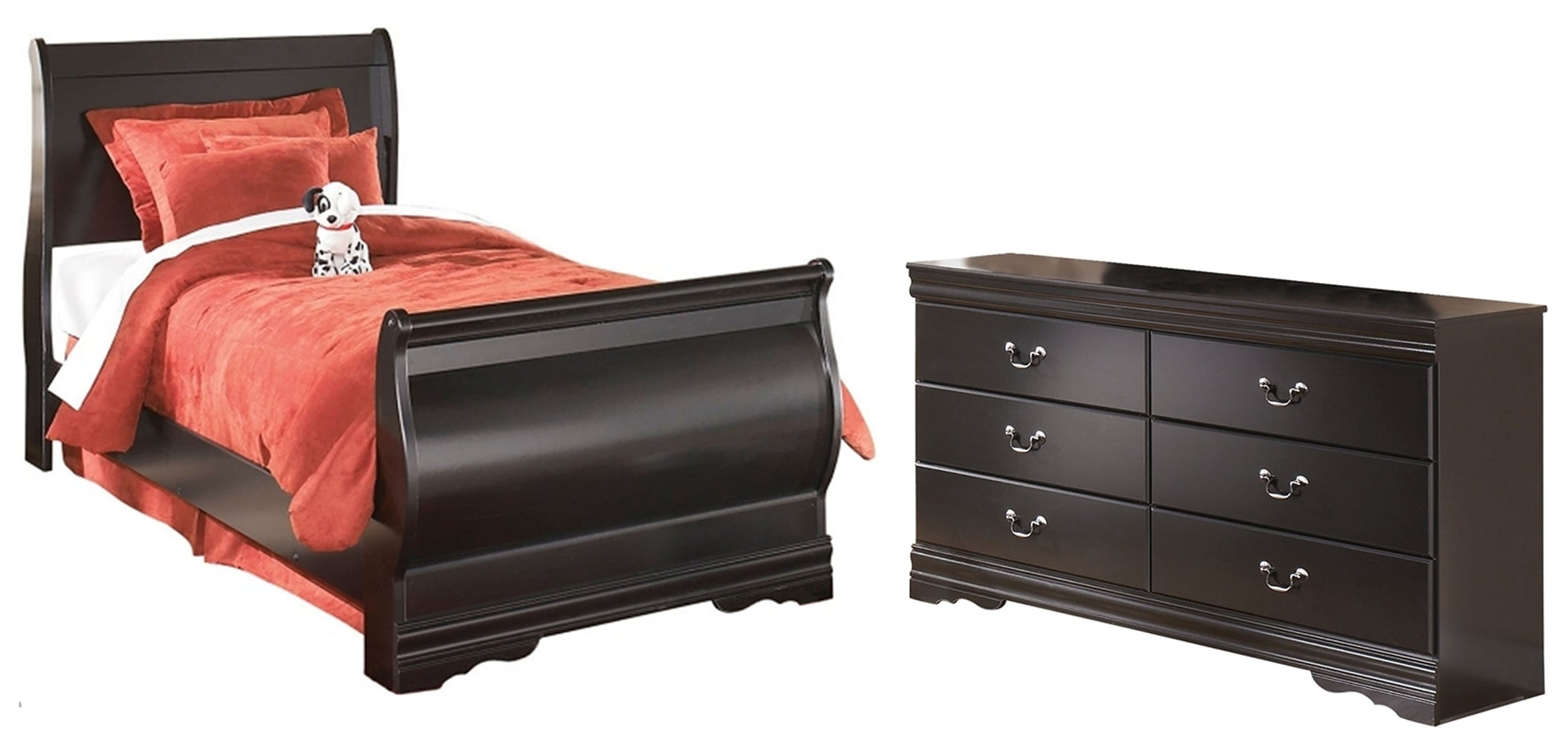 J&M Furniture - Ashley Furniture - Huey Vineyard Twin Sleight Bed and Dresser - Twin Sleight Bed and Dresser - B128B43