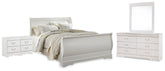 J&M Furniture - Ashley Furniture - Anarasia Queen Sleigh Bed, Dresser, Mirror and 2 Nightstands - Queen Sleigh Bed, Dresser, Mirror and 2 Nightstands - B129B23