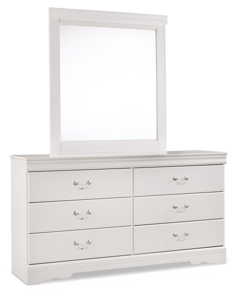 J&M Furniture - Ashley Furniture - Anarasia Twin Sleigh Headboard, Dresser and Mirror - Twin Sleigh Headboard, Dresser and Mirror / White - B129B18