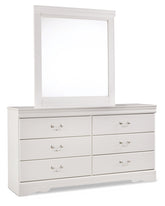 J&M Furniture - Ashley Furniture - Anarasia Twin Sleigh Headboard, Dresser and Mirror - Twin Sleigh Headboard, Dresser and Mirror / White - B129B18