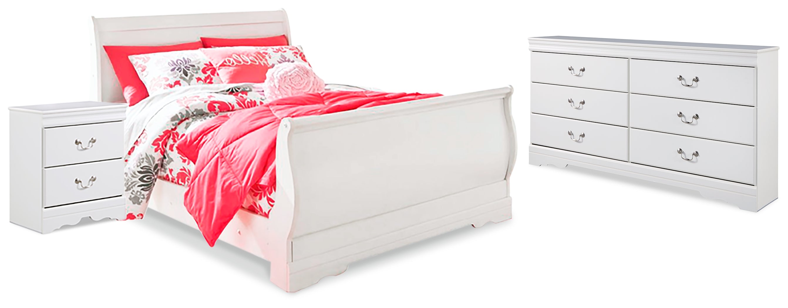 J&M Furniture - Ashley Furniture - Anarasia Full Sleigh Bed, Dresser and Nightstand - Full Sleigh Bed, Dresser and Nightstand - B129B17