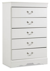 Anarasia Twin Sleigh Bed, Dresser, Mirror and Chest