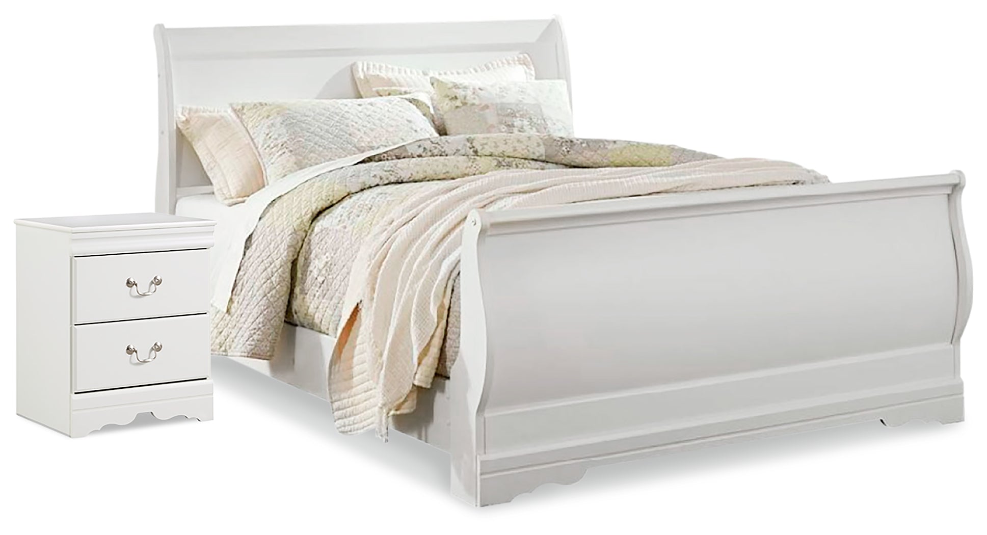 J&M Furniture - Ashley Furniture - Anarasia Queen Sleigh Bed and Nightstand - Queen Sleigh Bed and Nightstand - B129B15