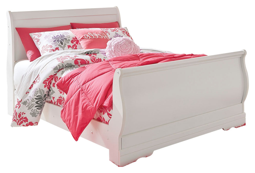 J&M Furniture - Ashley Furniture - Anarasia Full Sleigh Bed with Dresser and Mirror - Full Sleigh Bed with Dresser and Mirror / White - B129B7