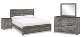 J&M Furniture - Ashley Furniture - Bronyan King Panel Bed, Dresser, Mirror and Nightstand - King Panel Bed, Dresser, Mirror and Nightstand - B1290B9