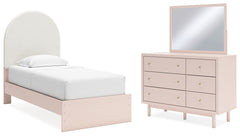 J&M Furniture - Ashley Furniture - Wistenpine Twin Upholstered Panel Bed, Dresser and Mirror - Twin Upholstered Panel Bed, Dresser and Mirror - B1323B2