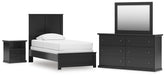 J&M Furniture - Ashley Furniture - Maribel Twin Panel Bed, Dresser, Mirror and Nightstand - Twin Panel Bed, Dresser, Mirror and Nightstand - B138B61