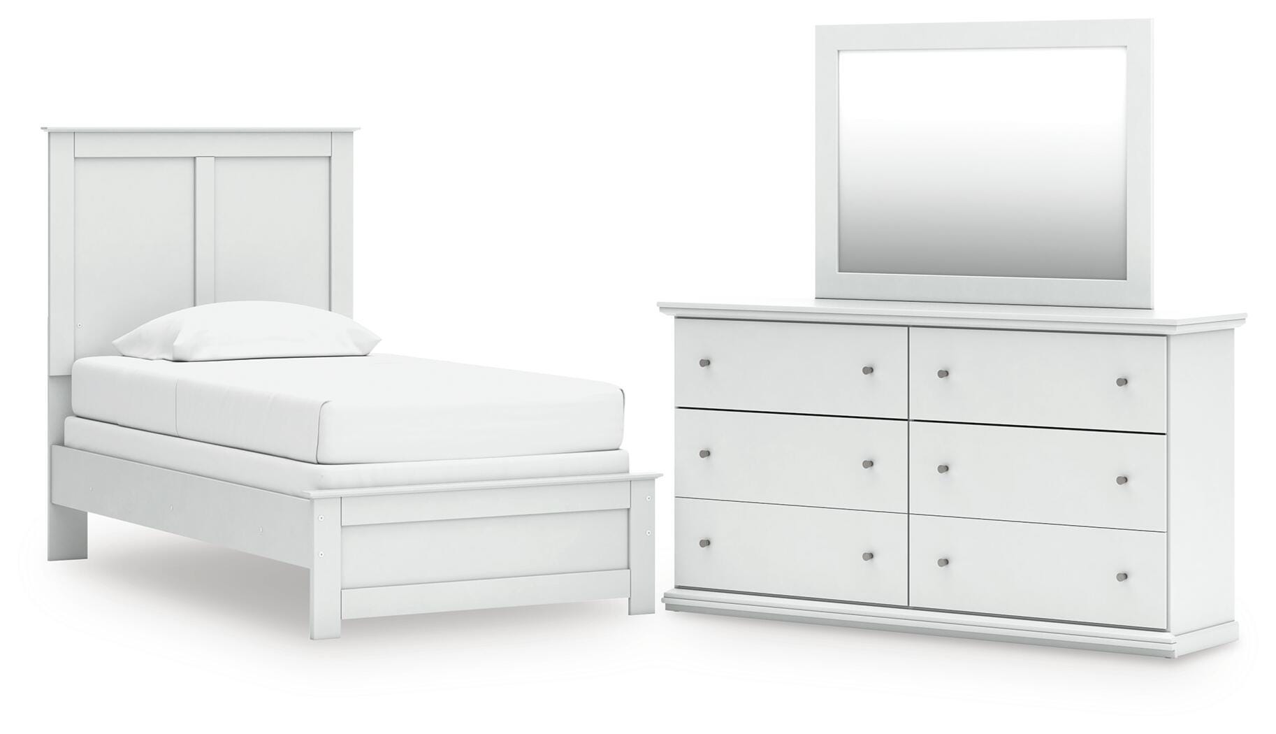 J&M Furniture - Ashley Furniture - Bostwick Shoals Twin Panel Bed, Dresser and Mirror - Twin Panel Bed, Dresser and Mirror - B139B70