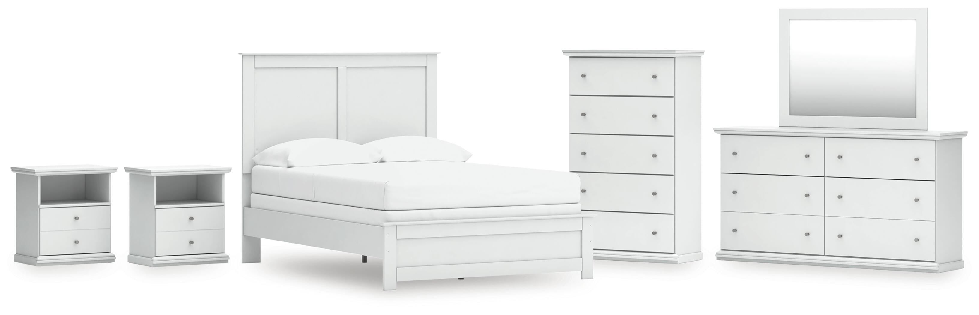 J&M Furniture - Ashley Furniture - Bostwick Shoals Full Panel Bed, Dresser, Mirror, Chest, and 2 Nightstands - Full Panel Bed, Dresser, Mirror, Chest, and 2 Nightstands - B139B62