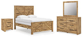 J&M Furniture - Ashley Furniture - Maystonna Queen Crossbuck Panel Bed, Dresser, Mirror and Nightstand - Queen Crossbuck Panel Bed, Dresser, Mirror and Nightstand - PCB1580B8
