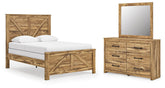J&M Furniture - Ashley Furniture - Maystonna Queen Crossbuck Panel Bed, Dresser and Mirror - Queen Crossbuck Panel Bed, Dresser and Mirror - PCB1580B3