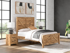 J&M Furniture - Ashley Furniture - Maystonna Queen Crossbuck Panel Bed - Queen Crossbuck Panel Bed - PCB1580B2