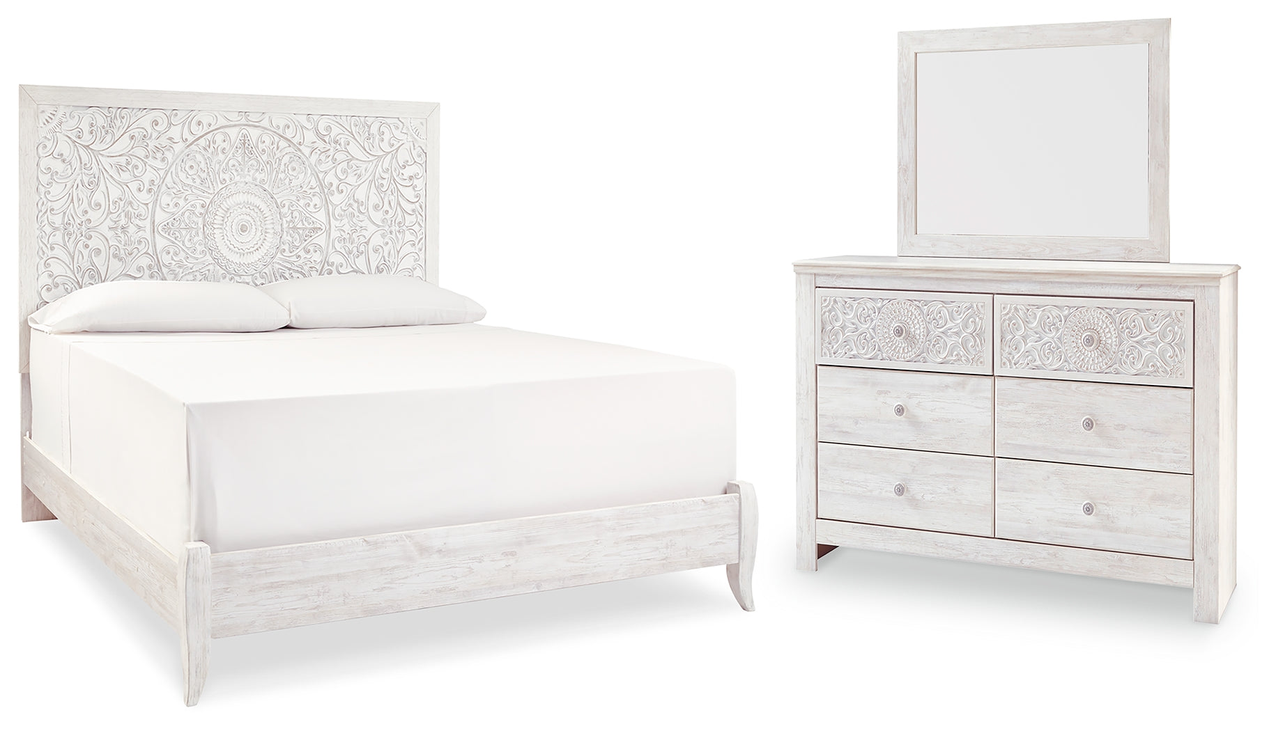 J&M Furniture - Ashley Furniture - Paxberry King Panel Bed, Dresser and Mirror - King Panel Bed, Dresser and Mirror - B181B9