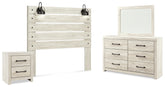 J&M Furniture - Ashley Furniture - Cambeck Queen Panel Headboard, Dresser, Mirror, and Nightstand - Queen Panel Headboard, Dresser, Mirror, and Nightstand / Whitewash - B192B57
