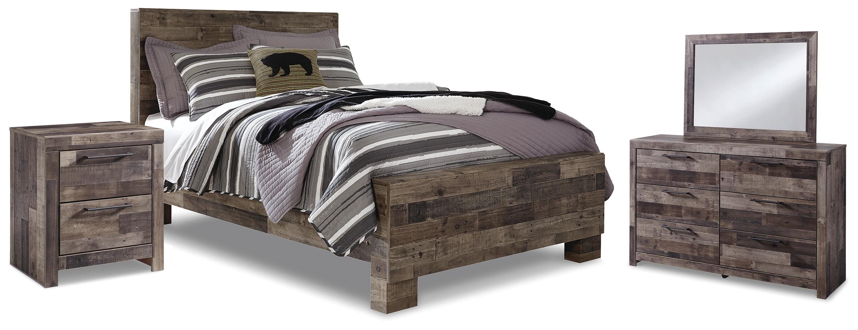 J&M Furniture - Ashley Furniture - Derekson Full Panel Bed, Dresser, Mirror and Nightstand - Full Panel Bed, Dresser, Mirror and Nightstand - B200B69