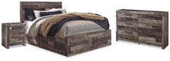 J&M Furniture - Ashley Furniture - Derekson Queen Panel Storage Bed, Dresser and 2 Nightstand - Queen Panel Storage Bed, Dresser and 2 Nightstand / Multi Gray - B200B58
