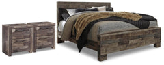 J&M Furniture - Ashley Furniture - Derekson King Panel Bed and 2 Nightstands - King Panel Bed and 2 Nightstands - B200B83