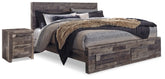 J&M Furniture - Ashley Furniture - Derekson King Panel Storage Bed and 2 Nightstands - King Panel Storage Bed and 2 Nightstands - B200B55